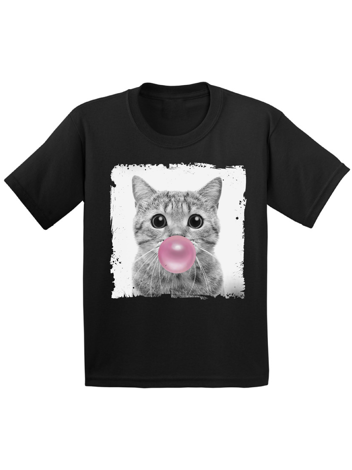 Awkward Styles Cat Chewing Pink Gum Childrens Outfit Cat Tshirt Cat