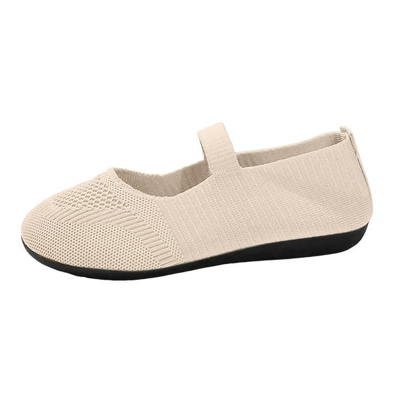 YLYL Women Mary Jane Ballet Flats Knit Round Toe Casual Slip on Work Office Dress Shoes