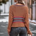 thumbnail image 2 of Suéter Colorblock, Suéter Casual Con Cuello En V, Mangas Largas Simples De Punto Para La Oficina ANGGREK Otros, 2 of 6