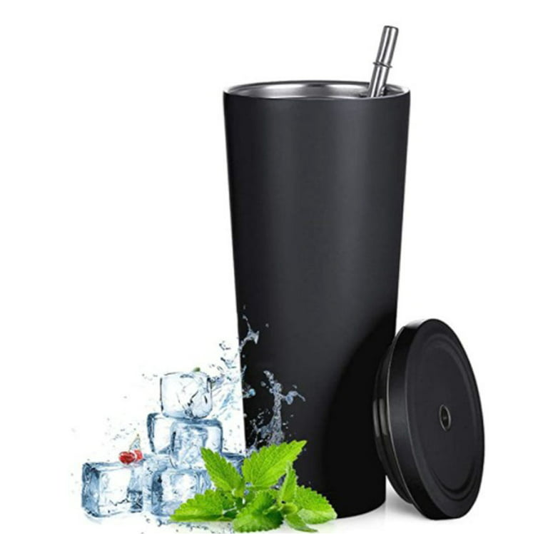 Narrow Drinking Cup Made Of Stainless Steel With Lid And Straw, 750 Ml,  Reusable, Vacuum-Insulated Water Cup, Double-Walled Travel Mug With A Straw