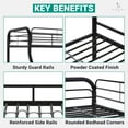thumbnail image 5 of Metal Bunk Bed, Twin over Full, Heavy Duty with Guardrails for Kids, Black, 5 of 7