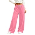 thumbnail image 2 of Purcolt Womens Athletic Pants Casual Drawstring Elastic Waist Wide Leg Sweatpants Comfort Loose Fit Trousers with Pockets for Running Workout Gym, 2 of 9