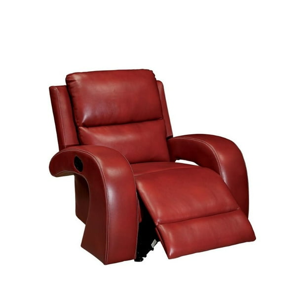 Furniture Of America Werner Faux Leather Recliner In Red Walmart Com Walmart Com
