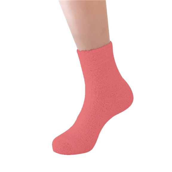 Red Socks Women Fuzzy Fluffy Cozy Slipper Socks Warm Soft Winter Plush Home Sleeping Socks