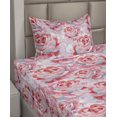 thumbnail image 2 of Ambesonne Nature Fitted & Flat Sheet with Sham 3 Pcs Set, Rose Flowers Blooming Joy, Twin, Dark Salmon and Grey Pink, 2 of 4