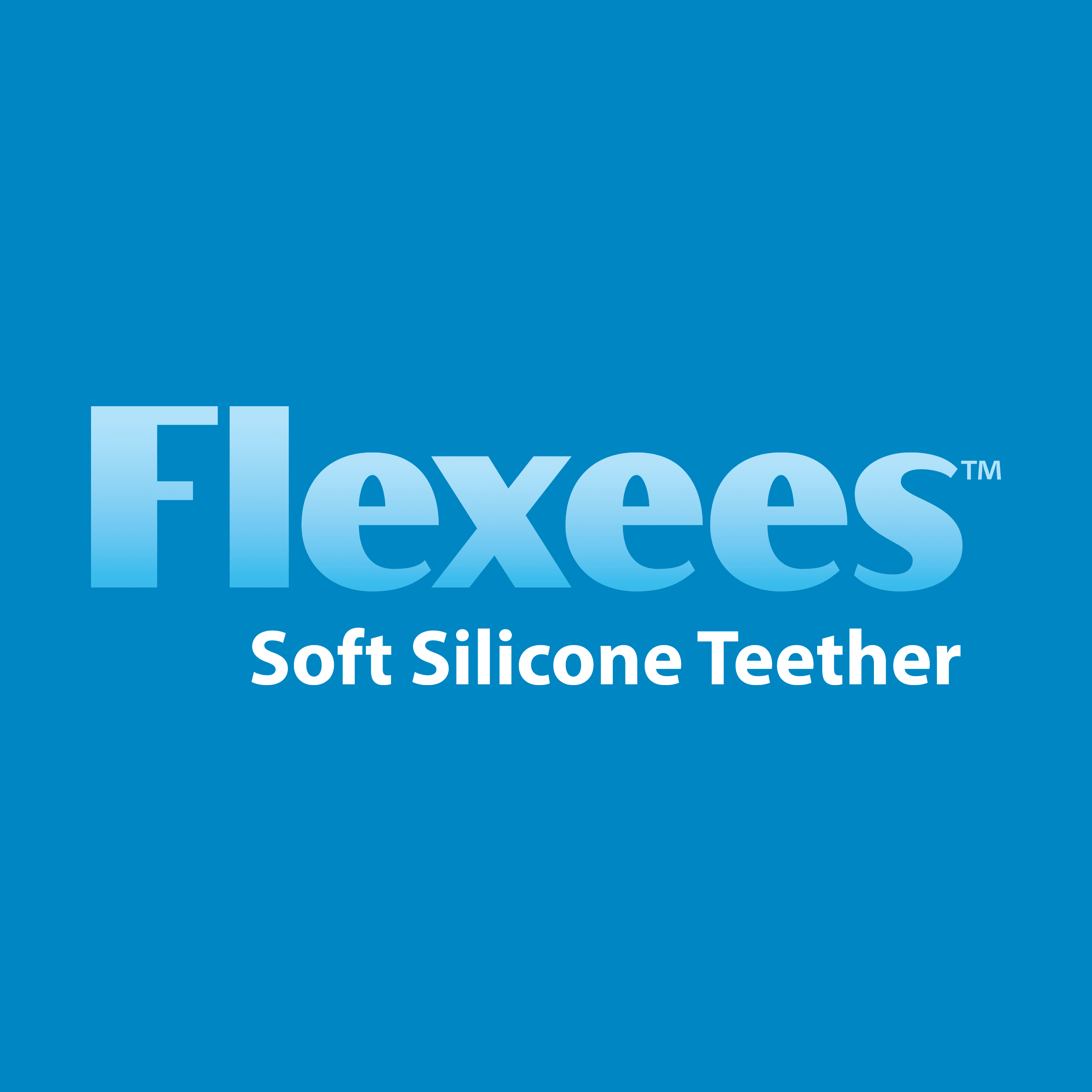 Dr. Brown's Flexees Baby Teether, Beaded Rings, 100% Silicone, Black/Blue/Light-Blue, Infant-Toddler, 3-Pack