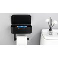 thumbnail image 3 of Soporte para papel higiénico, soporte para papel higiénico con dispensador de pañuelos desechables y estante de almacenamiento para teléfono móvil para baño, cocina, baño (negro), 3 of 5