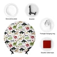 thumbnail image 4 of Yiaed Cute Dinosaurs Print Bone China Decorative Plate Ceramic Dinner Plates Art Crafts with Display Stand-7in, 4 of 6