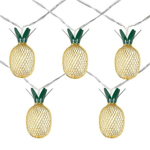 3 ft. Clear Wire Battery Operated LED Warm White Pineapple Christmas Light - Set of 10