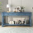 thumbnail image 3 of Harper & Bright Designs Console Table with Drawers and Shelf Long Sofa Table Entryway Table for Entryway Living Room Hallway, Navy, 3 of 14