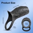 thumbnail image 3 of 7 Frequency Vibrating Sperm Locking Ring Black Wireless Remote Control Penis Ring for Men Double Ring Vagina Massage, 3 of 6