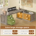 thumbnail image 3 of 70.9" Farmhouse L Shaped Computer Desk with 3 Drawers and Storage Cabinet for Home Office, Study Writing Table with Storage Shelves, 3 of 7