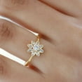 thumbnail image 4 of Sparkle Jewels White Marquise Cut Diamond Flower Halo Engagement Ring 14k Yellow Gold Plated, 4 of 4