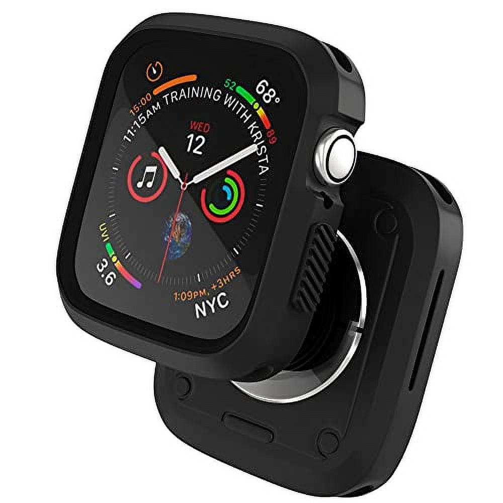 Compatible with Apple Watch 44mm Case, Sport Protective Case for iWatch Women Men Kids GPS iWatch Series 6/5/4/SE, Black