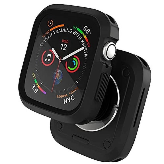 Shockproof Bumper Compatible with Apple Watch Series 8/7 Black 45mm, Sport Protective Case for iWatch Women Men Kids GPS iWatch Cover- Black