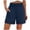 *Navy, variant on VBVC Women's High Waisted Smocked Shorts,Cotton-Linen Rolled Cuff Shorts For Women,Ladies Lightweight Summer Beach Bottoms with Pockets,Gray,S-2XL