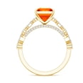 thumbnail image 2 of Solitaire Lab Grown Orange Sapphire Ring with Moissanite - 2 Carat Princess Cut Sapphire Ring, 18K Yellow Gold, US 12.50, 2 of 8