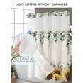 thumbnail image 6 of No Hook Shower Curtain with Snap-in Liner, Sunflower Eucalyptus Waterproof Fabric Bathroom Curtains, Farmhouse Weeping Botanical Linen Bath Curtains & Mesh Top Window Stall 48"x72", 6 of 9