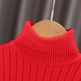 thumbnail image 4 of Odeerbi Kids Boys Girls Turtleneck Sweater Rib Knit Sweater Fashion Children Casual Winter Warm Long Sleeve Solid Color Thickened Sweater Red, 4 of 6