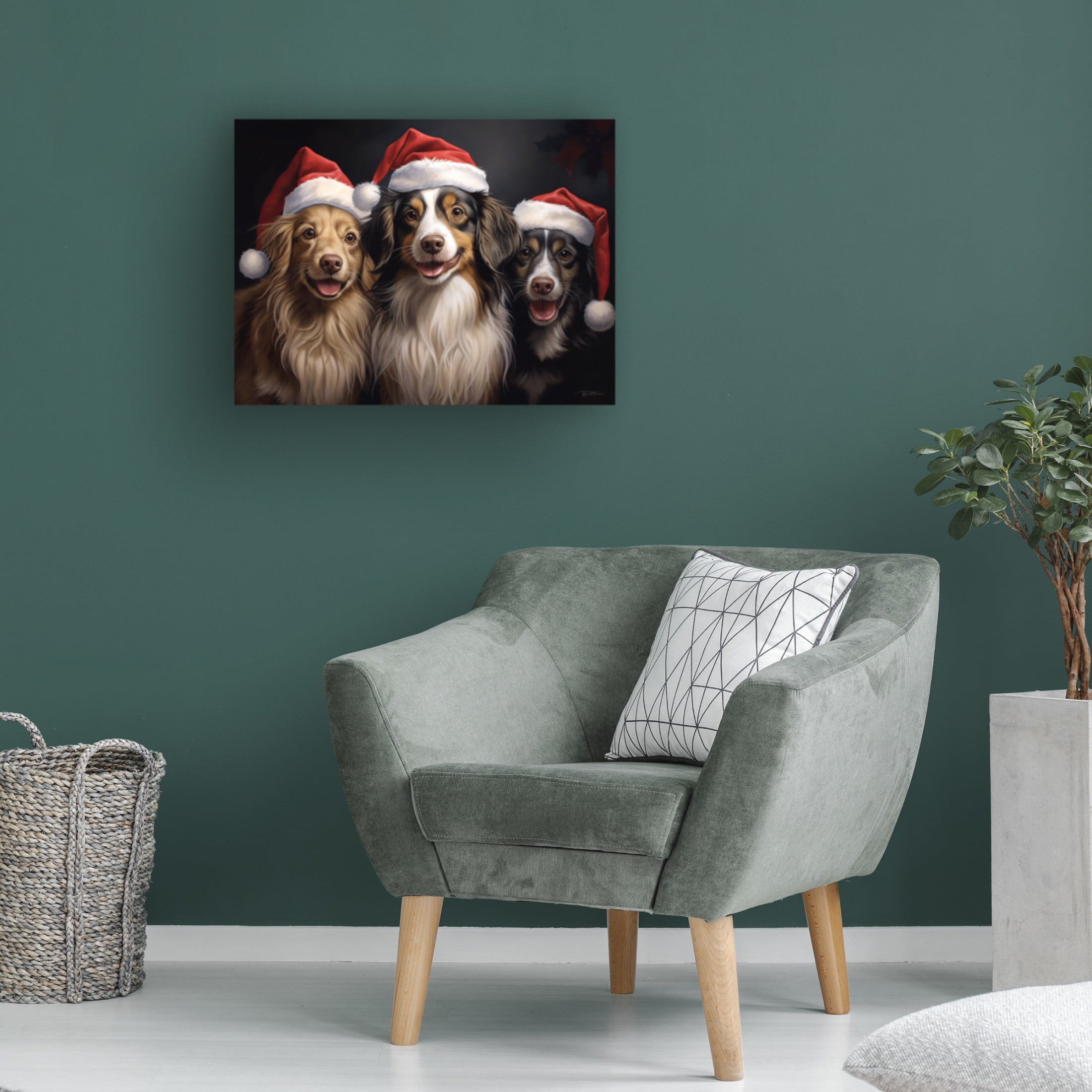 Canvas Wall Art - Momart 'Christmas Friends 6' Wall Art for Living Room, Bedroom, or Office Décor by Trademark Fine Art - 19 x 14 Inches