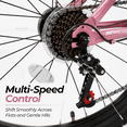 thumbnail image 6 of FUPOJH 24" Mountain Bikes for Teens,7 Speed,V Brakes,off Road Tires,Unisex,Pink, 6 of 10