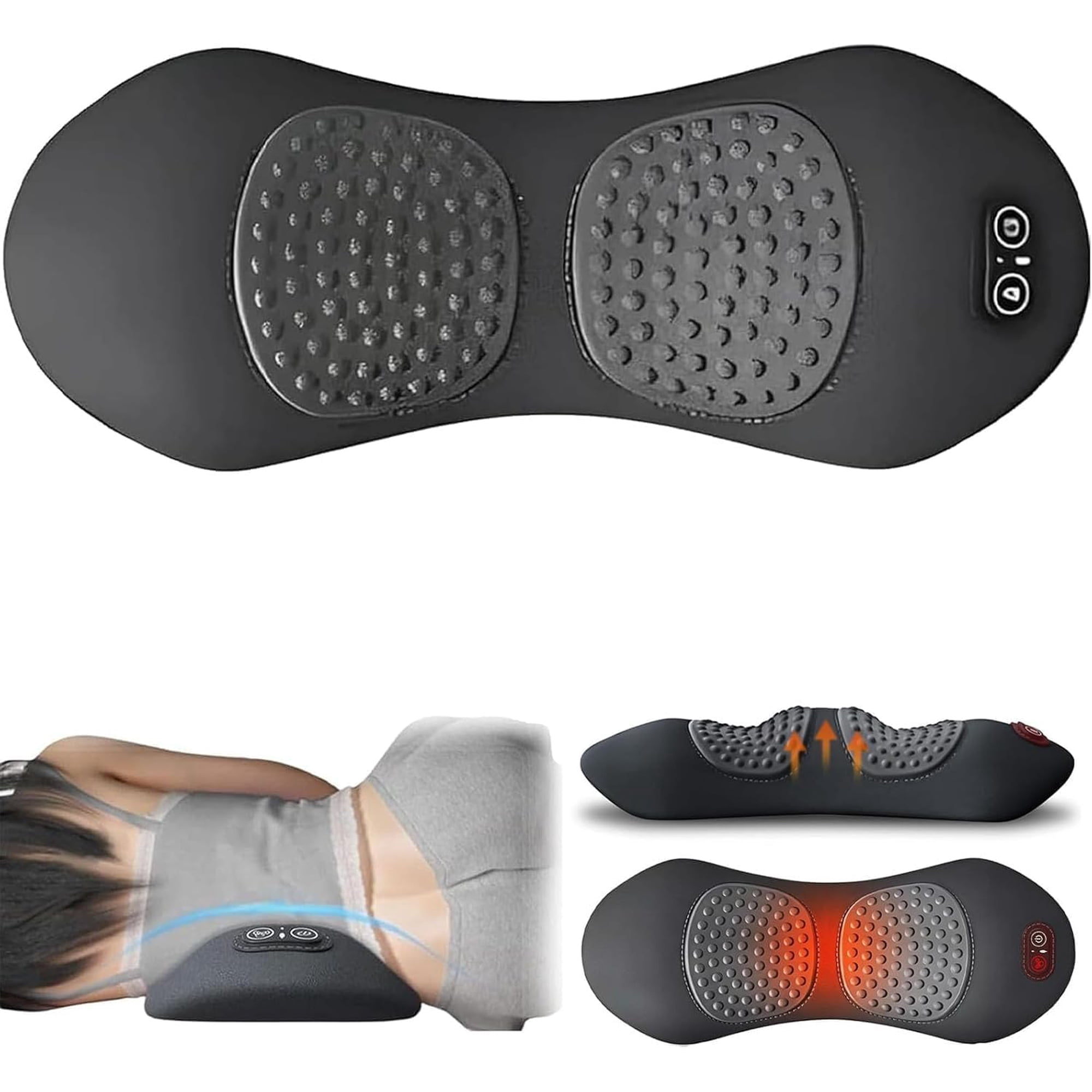 Triple Fusion Back Massager, Upgraded 3 in 1 Neck Shoulder Backs Massagers with Traction, Vibration & Heat, Lower Back Massager for Pain Relief deep Tissue