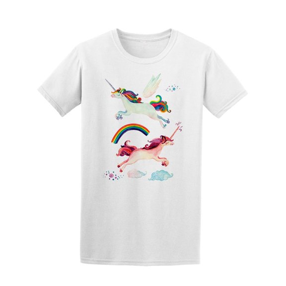 Watercolor Flying Unicorn Tee Men's -Image by Shutterstock
