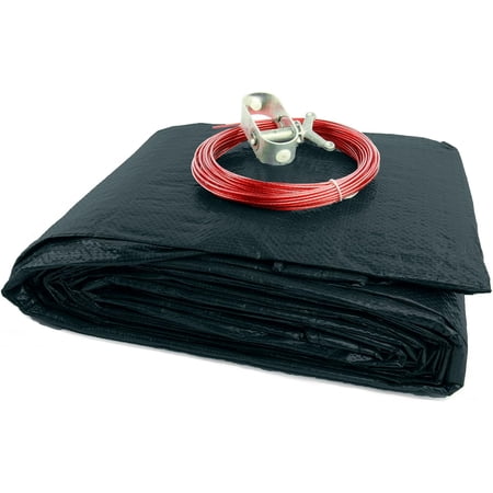 Micro Mesh Black Winter Cover For 18-By-33-Foot Oval Above-Ground Swimming Pools | Allows Rain Or Melted Snow To Pass Through | Includes 3-Feet Of Overlap To Measure 21-By-36-Feet