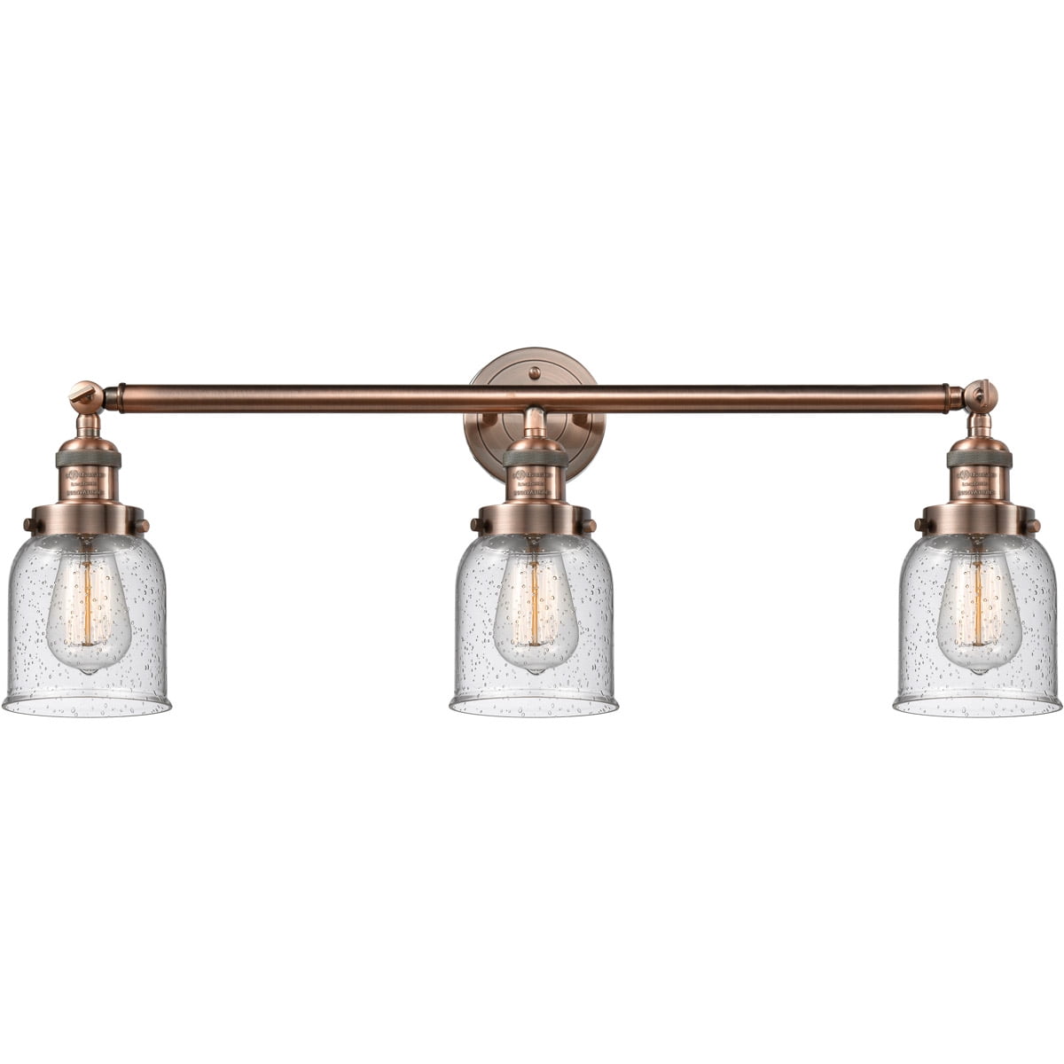 Bathroom Vanity 3 Light Fixtures With Antique Copper Finish Cast Brass