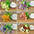 thumbnail image 4 of D GROEE 4 Bouquet 28 Heads Silky Artificial Artificial Bouquet for Wedding Party Stage Centerpieces Windowsill Decor, 4 of 7