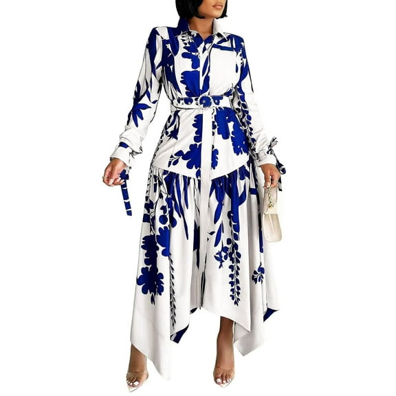 Dress for Women, Women's Fashion Casual Plaid Print Single-Breasted Loose Shirt