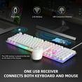 thumbnail image 2 of MageGee V550 Wireless Gaming Keyboard and Mouse, 2.4G Full-Sized RGB LED Computer Keyboards with Transparent Shell, Rechargeable Quiet Cordless Mouse & Keyboard Combo for Laptop/PC/Desktop (Purple), 2 of 8
