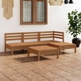 thumbnail image 1 of vidaXL 5 Piece Garden Lounge Set Solid Pinewood Honey Brown, 1 of 1