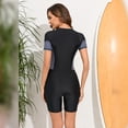 thumbnail image 6 of IBTOM CASTLE Women Zipper Rash Guard Boyleg Padded Swimsuit Sun Protection Surfing Bathing Suit Wetsuit One Piece Athletic Swimwear M Black + Gray, 6 of 8