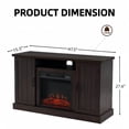 thumbnail image 5 of EDYO LIVING Farmhouse Fireplace TV Stand for TVs up to 55" with Open Storage Shelves for Living Room, Dark Brown, 5 of 6