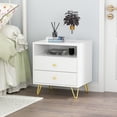 thumbnail image 2 of KULAGAGA Modern Nightstand Set of 2 White, Modern Side End Table with Drawer & Shelf for Living Room Bedroom, 2 of 7