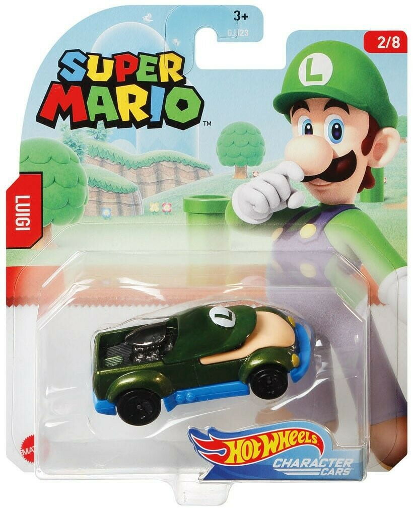 Hot Wheels Super Mario Nintento Gaming Character Cars Modell Luigi 