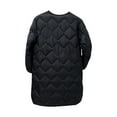 thumbnail image 4 of jtjvou Women's Lightweight Snap Button Quilted Puffer Jackets Winter Warm Overcoat Casual Collarless Midi Length Padded Coats for Women Black,XXL, 4 of 4