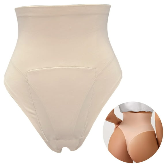 BIMEI High Rise Camel Toe Concealer Thong for Women Leggings Activewear Invisible Guard Thong Underwear,Beige,M