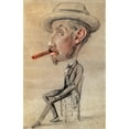 thumbnail image 3 of Claude Monet 13x18 Black Modern Framed Museum Art Print Titled - Caricature of a Man with a Big Cigar (1855-1856), 3 of 5