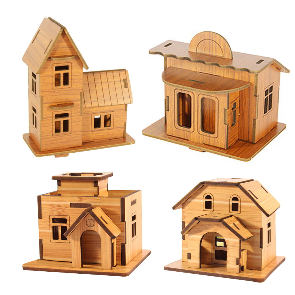 3D Toy Jigsaw Puzzle DIY House Kids Adults Boys Girls Educational House Puzzle