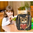 thumbnail image 6 of Square Lunch Bag 10.5*3.5*9.5 Inches Cooler Bag Lunch Bag Insulation Portable Durable Fashion Valentine's Day Love Cat, 6 of 6