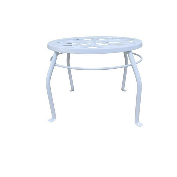 Soporte para plantas Living Accents, hierro fundido blanco, 23 cm de alto