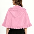 thumbnail image 5 of ZGRBOU Little Red Riding Hood Cape for Women Velvet Ruffle Trim Bow Tie Cape Halloween Christmas Costume 2026, 5 of 5