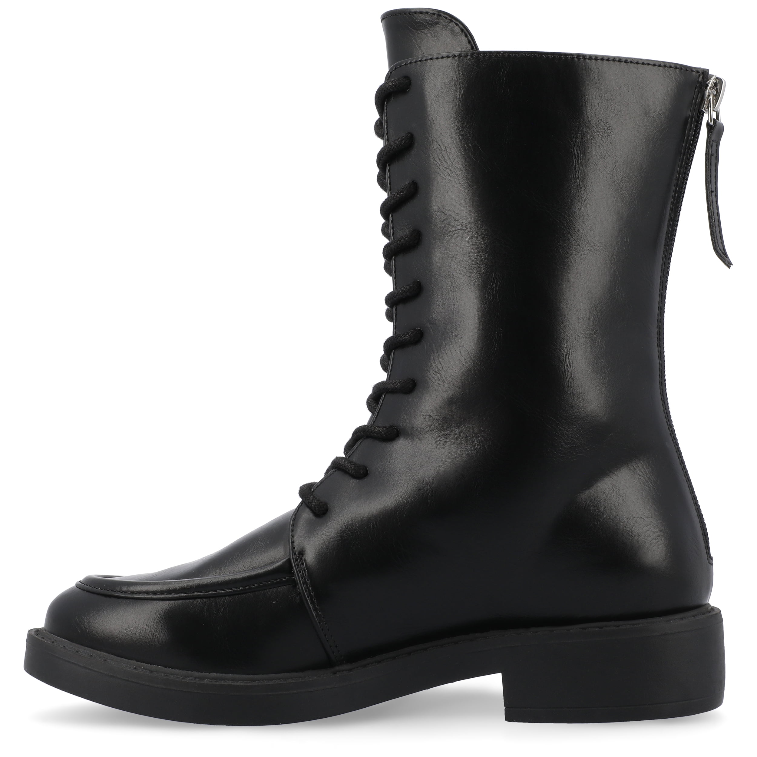 Journee Womens Nikks Lace Up and Zip Entry Almond Toe Booties