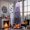 Black, variant on CazToi 7.5ft Artificial Pencil Christmas Tree Pink Gradient Pre-Lit Snow Flocked Xmas Tree for Home Office Party