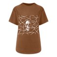 thumbnail image 1 of Mujeres Fahion Cuello redondo Mangas caídas Hombro Camiseta Estampado de calavera Blusa Túnica Tops Fridja  zx1956, 1 of 7