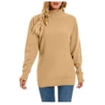 thumbnail image 4 of Qertyioot Chandails Tricotés pour Femmes, Haut Tricoté Ample à Manches Longues et Col Rond à la Mode pour Femmes, 4 of 5