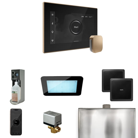 Mr Steam XDream Steam Shower Ctrl Pkg w/iSteamX Control and Steamhead in Black Brushed Bronze