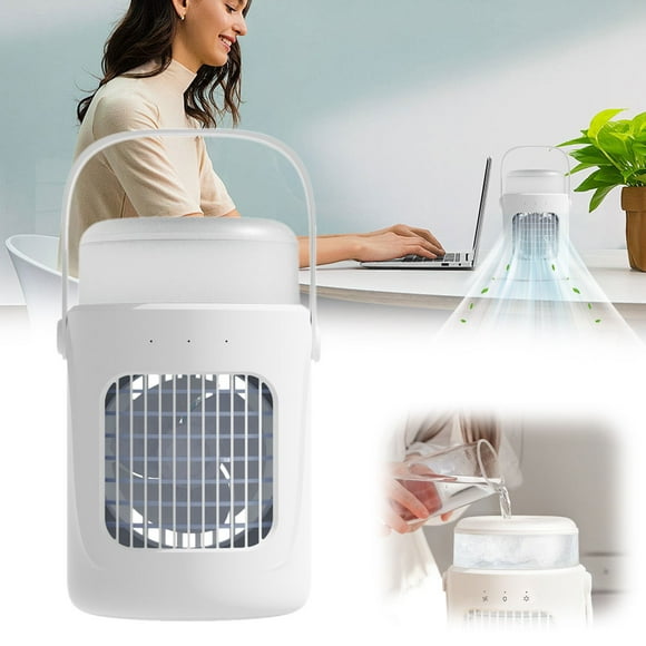 Portable Air Conditioners Fan 3 Wind Speeds Fast 7 Colors Evaporative Air Cooler Ac With 600Ml Large Water Tank Desk Small Evaporative Air Cooler With Humidifier,A Small Desktop Silent Mist Fan